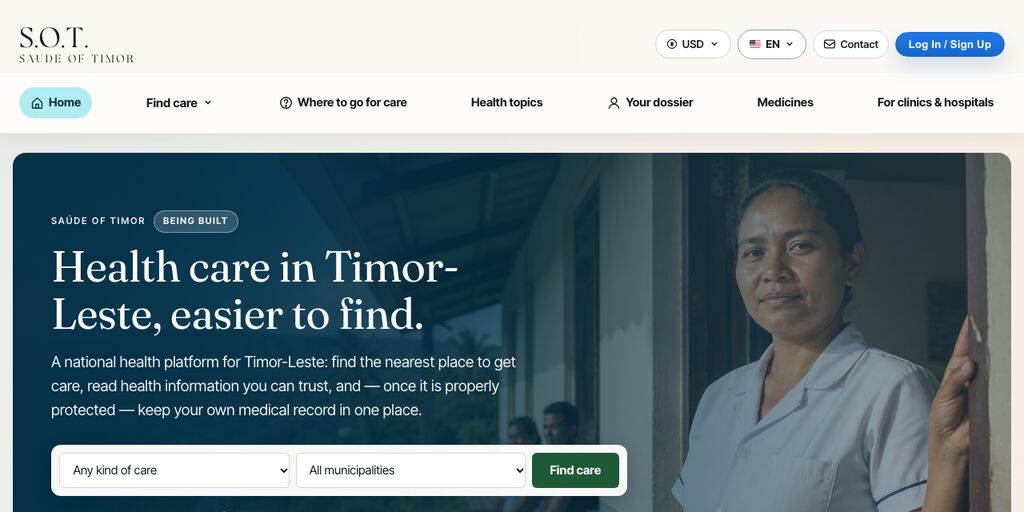 The Saúde of Timor home page