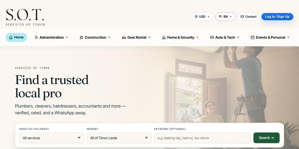 The Services of Timor home page