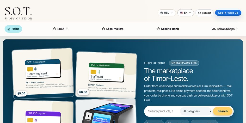 The Shops of Timor home page