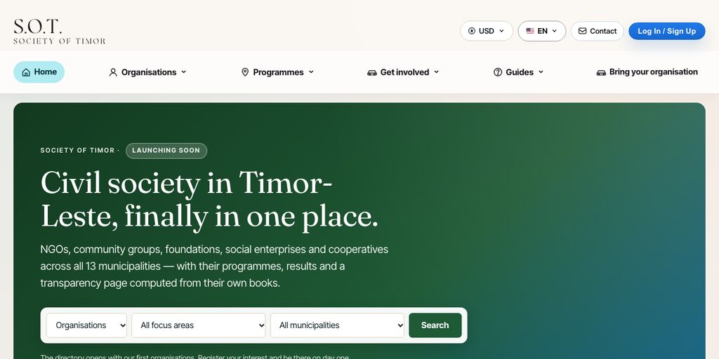 The Society of Timor home page