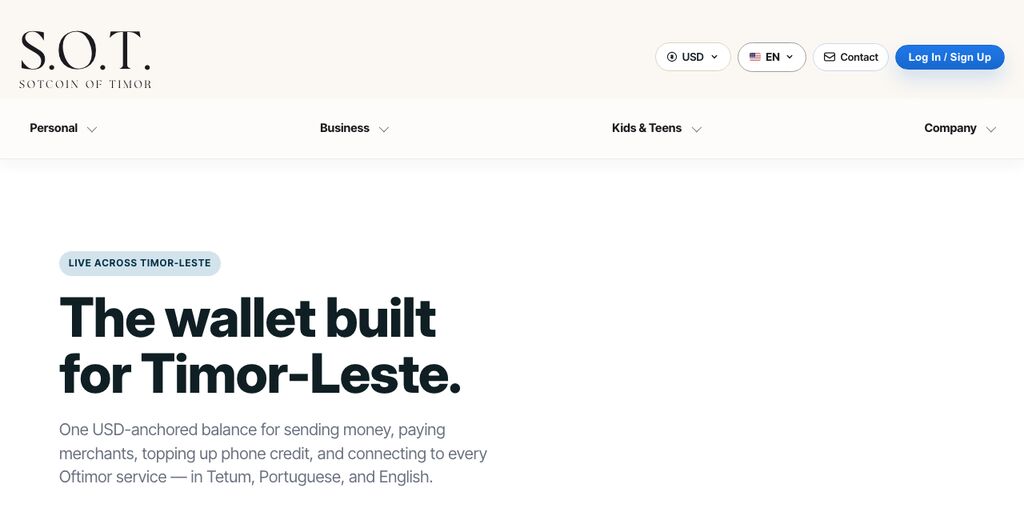 The SOT Coin home page