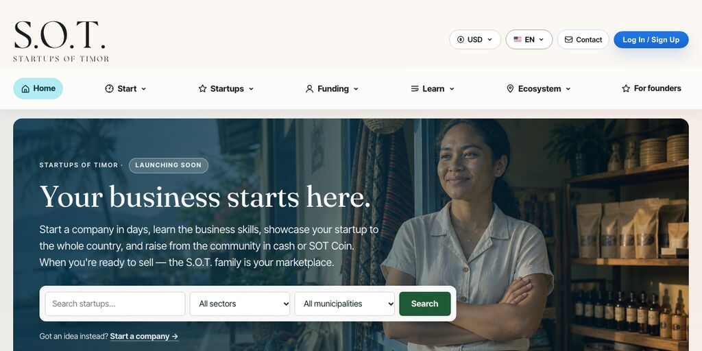 The Startups of Timor home page
